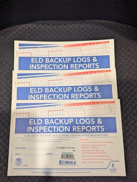 J.J. Keller ELD Backup Log Book with Detailed DVIR 2-Ply w/ Recap 51944 Lot of 3