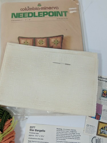 VTG1974 STAR BARGELLO Needlepoint PILLOW KIT Columbia Minerva BOYLES CrossStitch - Picture 11 of 11