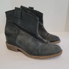 Coolway Ankle Boots Western Navy Leather Ankle Booties Womens 9