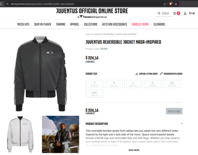 ADIDAS JUVENTUS REVERSIBLE JACKET NASA-INSPIRED LFSTLR