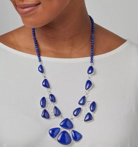 Collar Jay King Gallery Collection Plata Esterlina Forma Libre Lapislázuli 30" BIB - Imagen 2 de 4