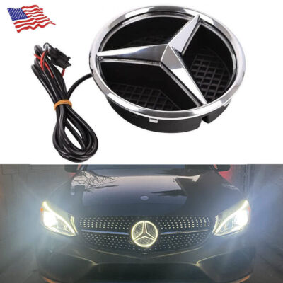 Illuminated Front Grille LED Chrome Emblem Fit For Mercedes Benz W205 C117 C350