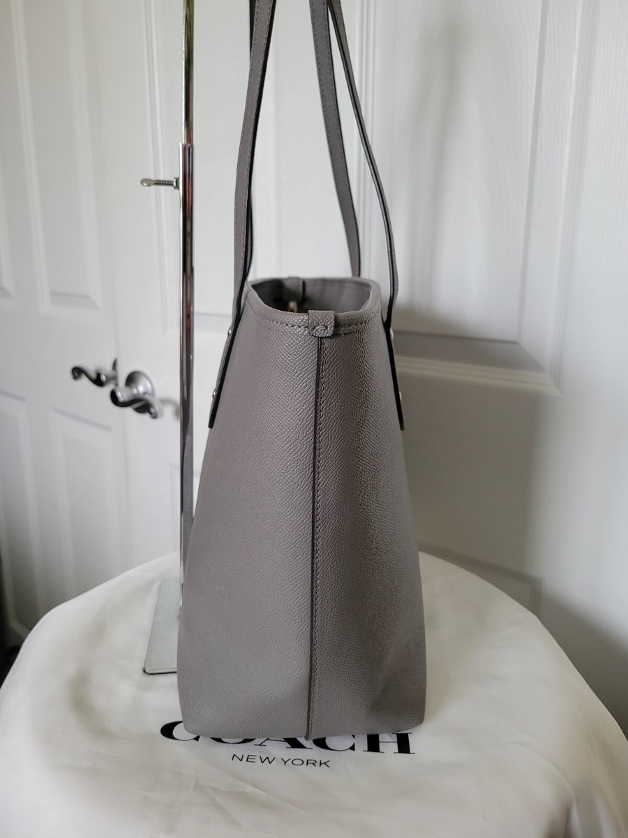 A4OK☆COACH☆CITY ZIP TOTE グロスグレイン・レザー Coach City Zip Crossgrain Tote Shoulder Bag Granite Grey