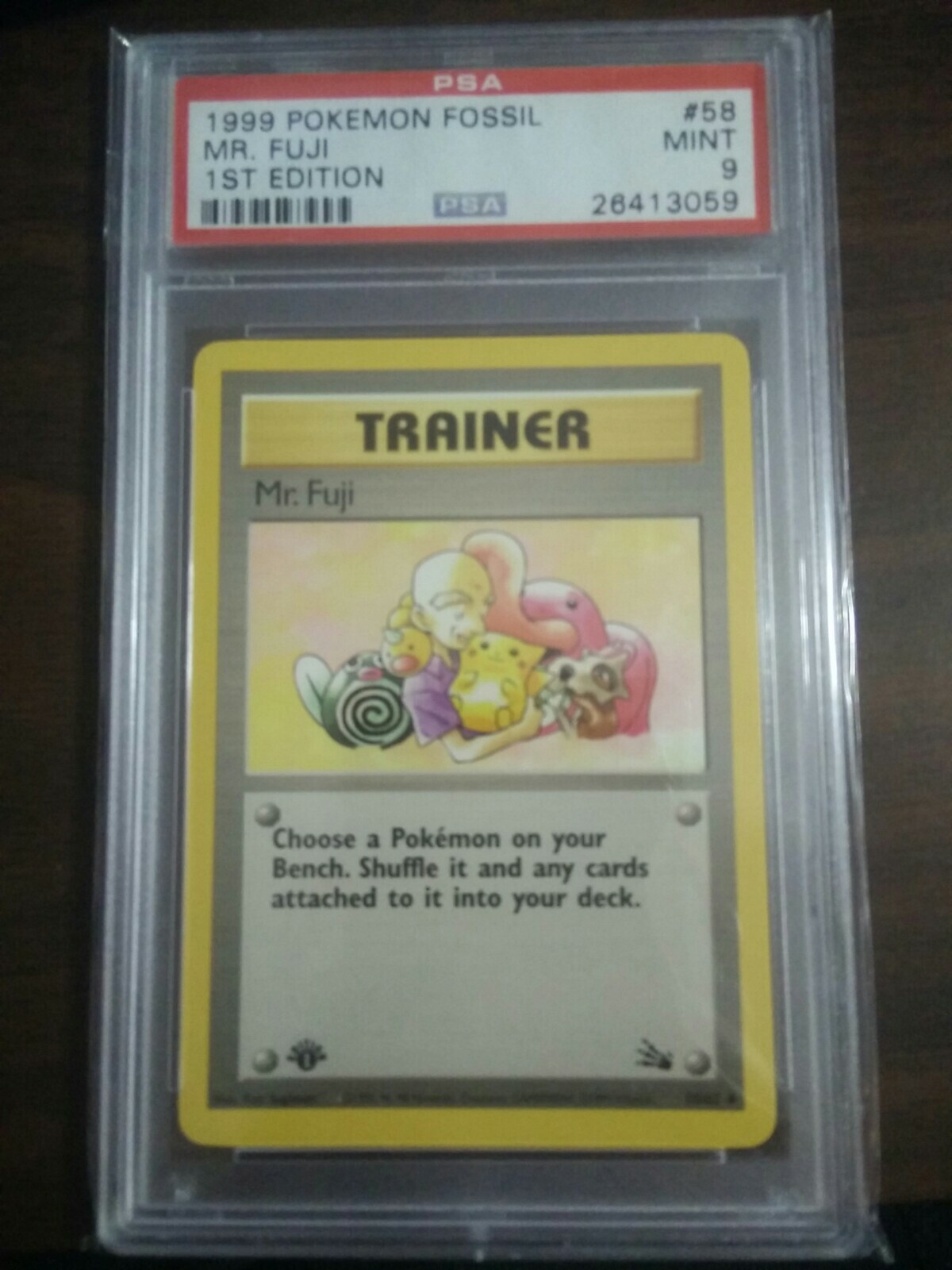 1999 Pokemon Fossil 1st Edition Mr. Fuji #58 PSA 9 MINT