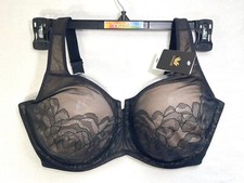 NWT Wacoal Women's 36H Stark Beauty Rose-Lace Molded Underwire Bra 855225 Black