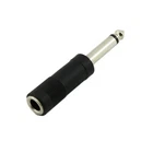 1x 6.35mm 1/4" Mono Male to 6.35mm Female Jack Audio Adapter Nickel plated Black