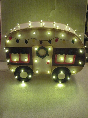 NEW Lighted LED 30" Christmas Camper Trailer Indoor Outdoor Tree Decoration - Picture 2 of 10