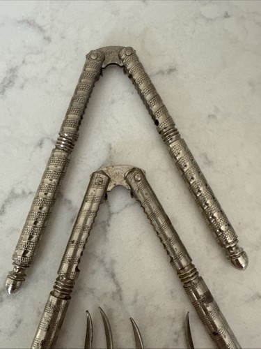 Metal Hand Held Nut Shell Cracker Vtg Lot Of 6 Kitchen Tool Picks HMO - Picture 4 of 4