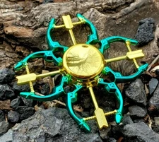 Cool Cupid Metal Gold Green Fidget Spinner Toy Boys Girls Kids Adults ADHD Focus