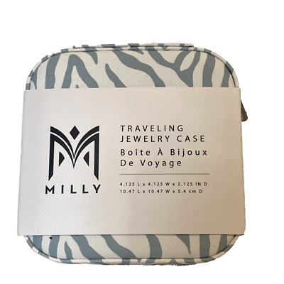 Milly Traveling Jewelry Case Blue/White NEW
