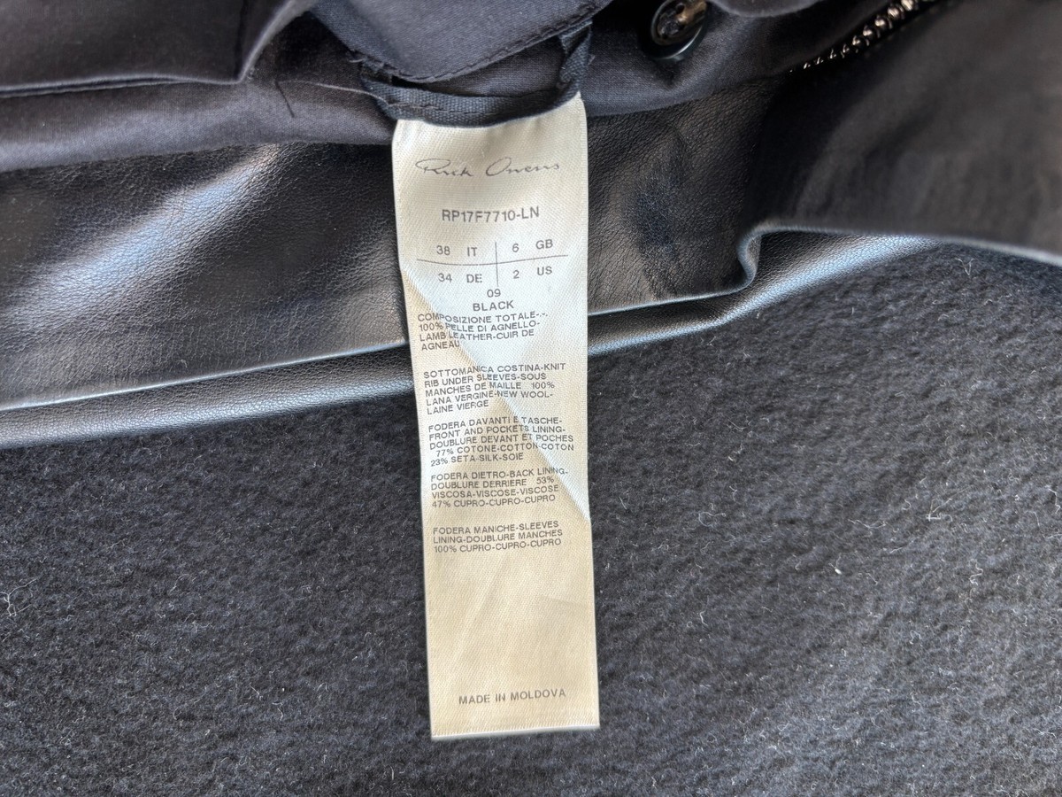Rick Owens Lamb Skin Naska Biker Jacket IT 38 | eBay