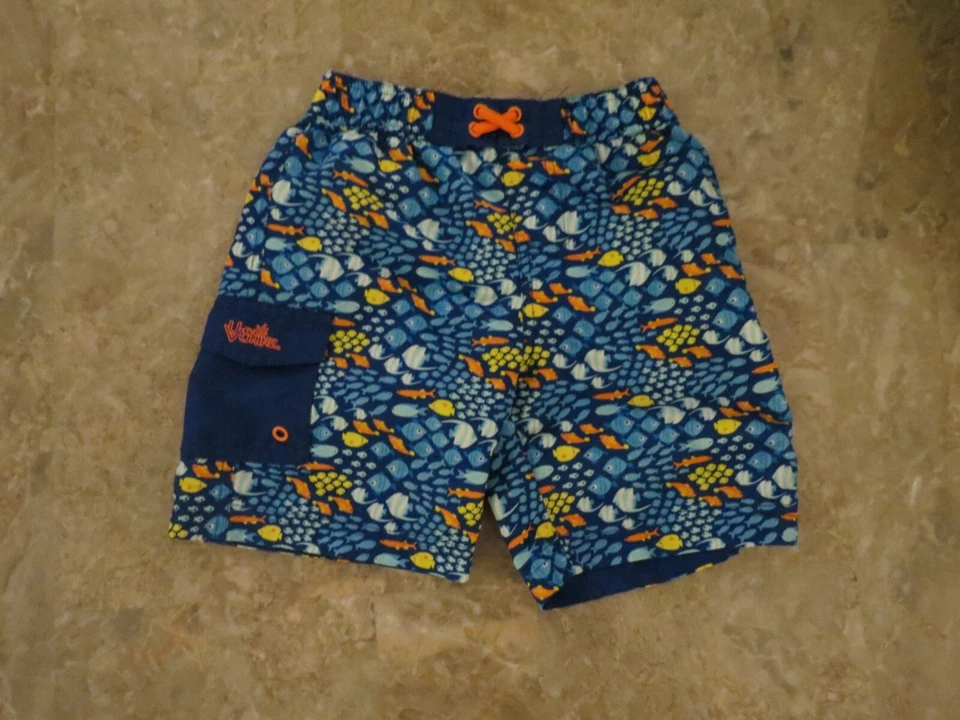 UV Skinz Niños Azul y Naranja Traje de Baño con Peces y Barcos y Talla 5 Foto 2 de 4
