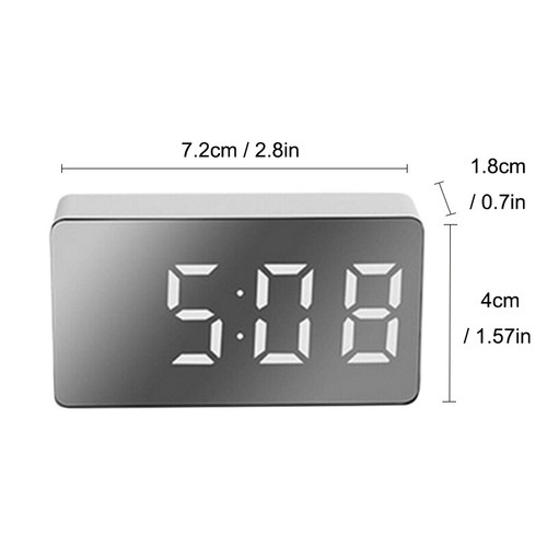 Mini LED Electric Digital Alarm Clock USB Charging Mirror Temperature Display - Picture 18 of 21