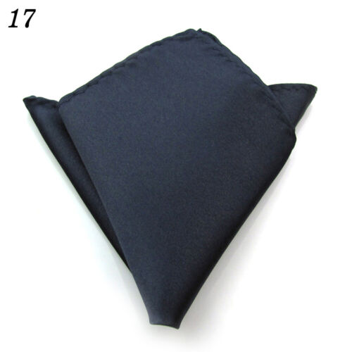 Men's Party Suit Pocket Square Solid Smooth Handkerchief Kerchief Towel Hanky US - Picture 29 of 41