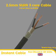 SWA Steel Wire Armoured Cable - 2.5mm– 3 Core – Outdoor Mains Power