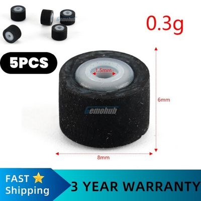 #ad 5PCS 8mmx6x1.5mm Pinch Roller Wheel Tape Recorder Rubber Pressure Belt Pulleys $30.89