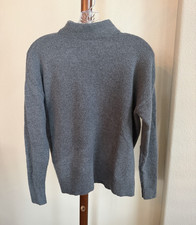 Ann Taylor Factory Gray Wool Knit Mock Neck Long Sleeve Pullover Sweater S