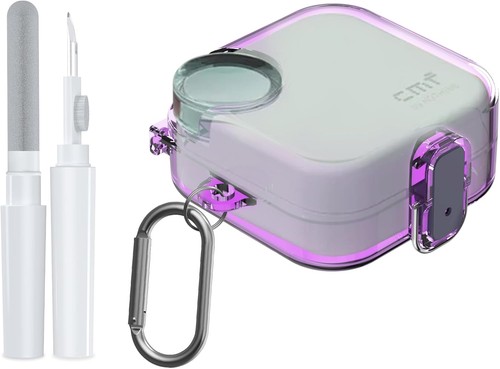 Clear Purple Protective Case for CMF Buds 2 Plus, 2, Pro 2 with Safety Lock