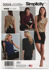 Simplicity D0544 Dressy Mock-Wrap Back Top Pa...