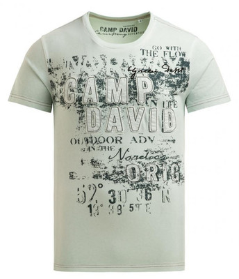 Camp David T-Shirt im Used Look mit Logo-Applikationen faded mint CG2601-3192-33