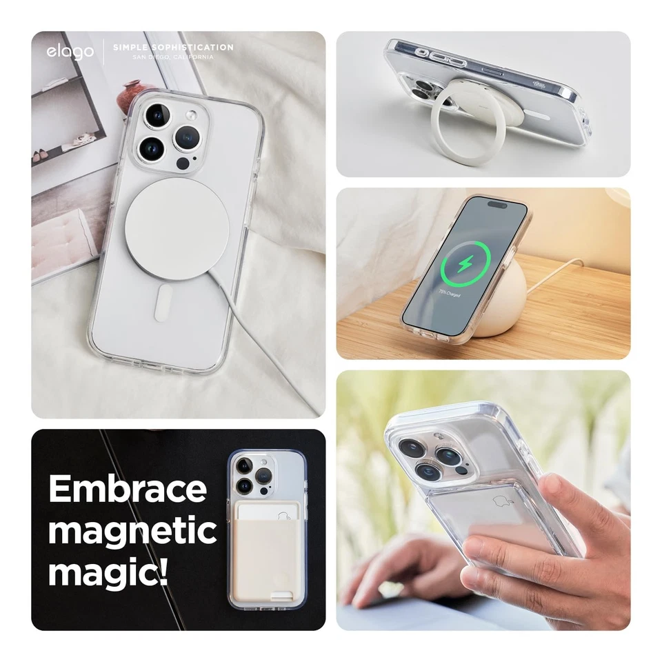 Cover Magnetica Trasparente Ibrida Custodia Compatibile con iPhone 15 Pro Case - Immagine 3 di 4