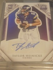 taylor heinicke signed card autographed rookie numbered /25 rc vikings nfl 1st. rookie card picture