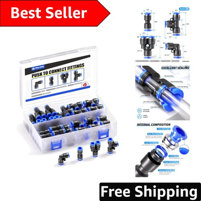 #ad Robust 40 pcs Push to Connect Fittings 8mm OD for High Pressure Applications $26.99