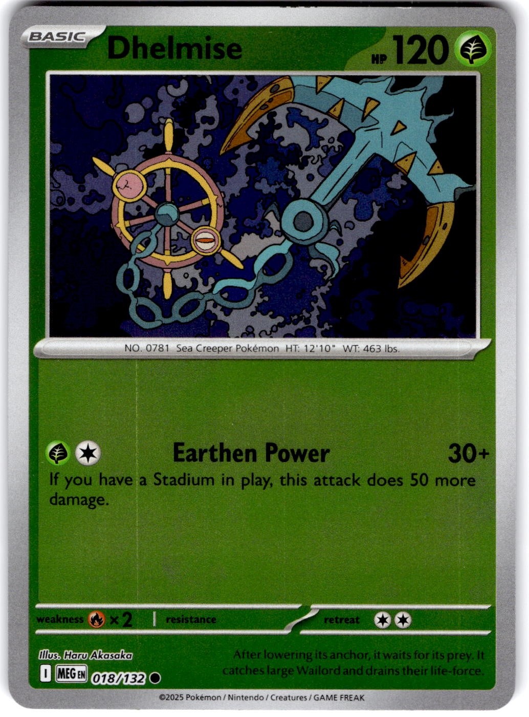 Pokemon Dhelmise Mega Evolution 18/132 Reverse Holo Near Mint English