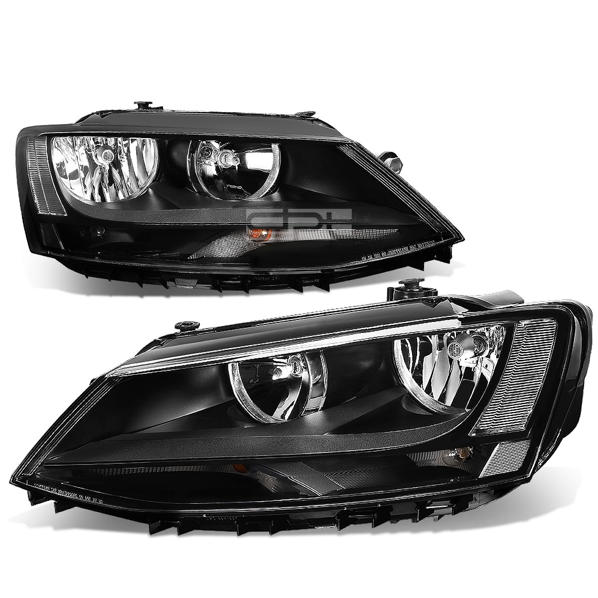 Fit 2011-2018 VW Jetta Mk6 Pair Black Housing Clear Corner Fit 2011-2018 VW Jetta Mk6 Pair Black Housing Clear Corner
