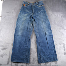 VTG 70s Sticky Fingers Sailor Bell Bottom Jeans High Waist Hippy 33 29.5x31.5 