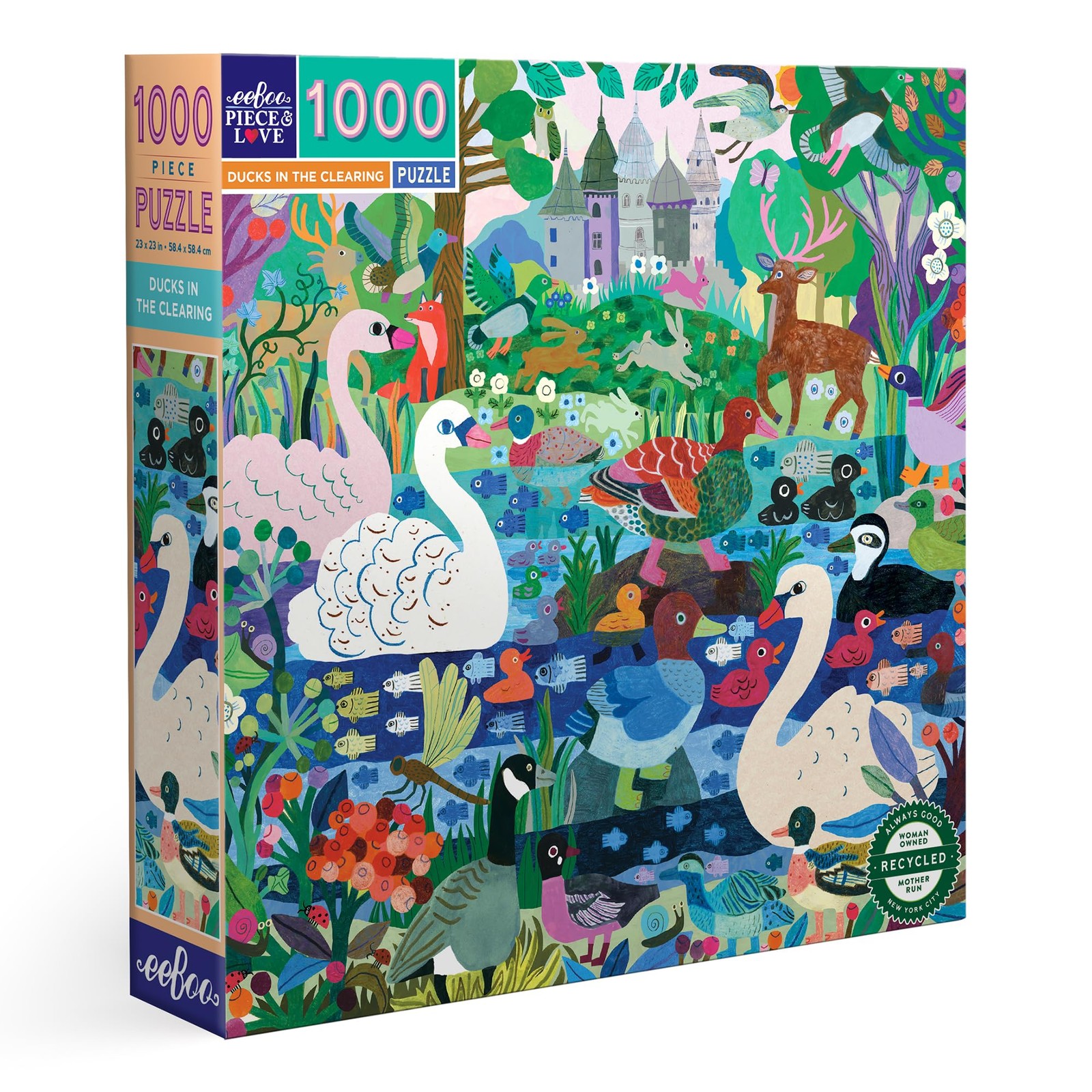 EeBoo - Duck in The Clearing gerecycled karton puzzel 1000 stukjes kleurrijk met 9690₽