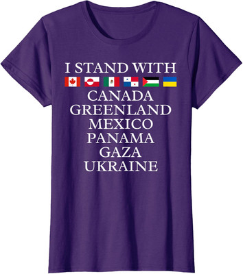 I Stand With Canada Greenland Mexico Panama Gaza Ladies' Crewneck T-Shirt