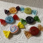 Vintage Handmade Murano Lot Of 6 Hand Blown Art Glass Candy Pieces