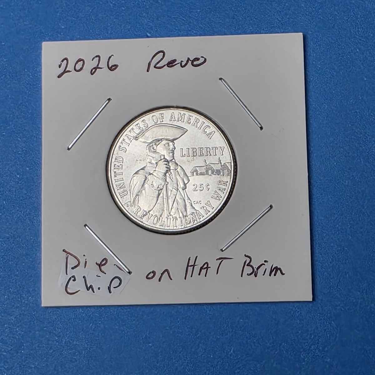 わ*び様 定価約6万円 サリースコット チューリップガーデン ジャカードコート 2026 P Revolutionary War Quarter💥RARE ERROR💥Crown Die Chip💥BU