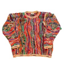 Vintage Coogi Australia Sz. L 3D-Knit Sweater Mercerised Cotton Psychedelic