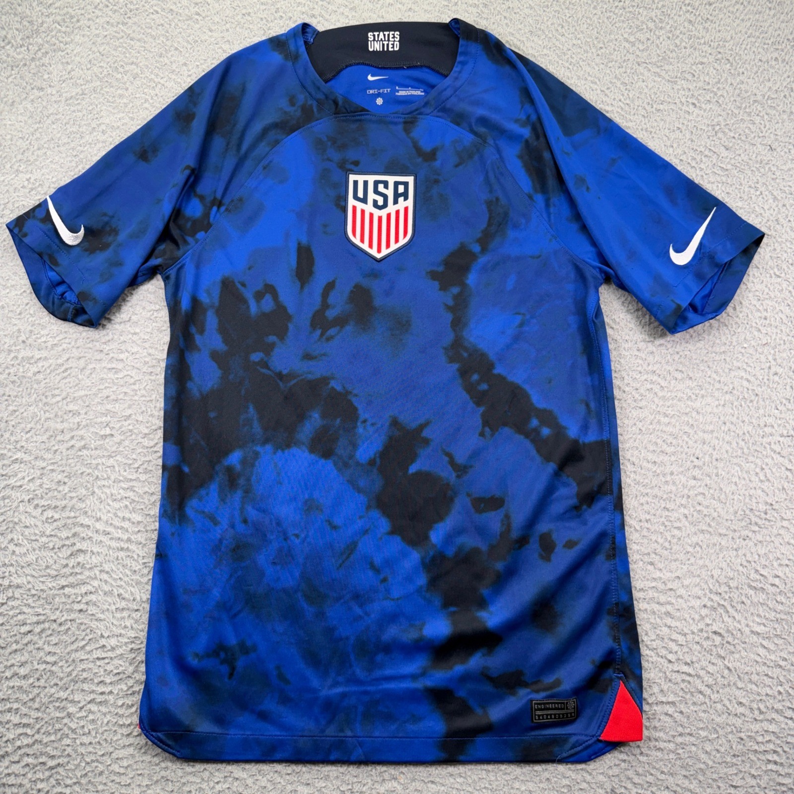 Nike USA Soccer Jersey Mens Small Blue Black Tie Dye USMNT Engineered