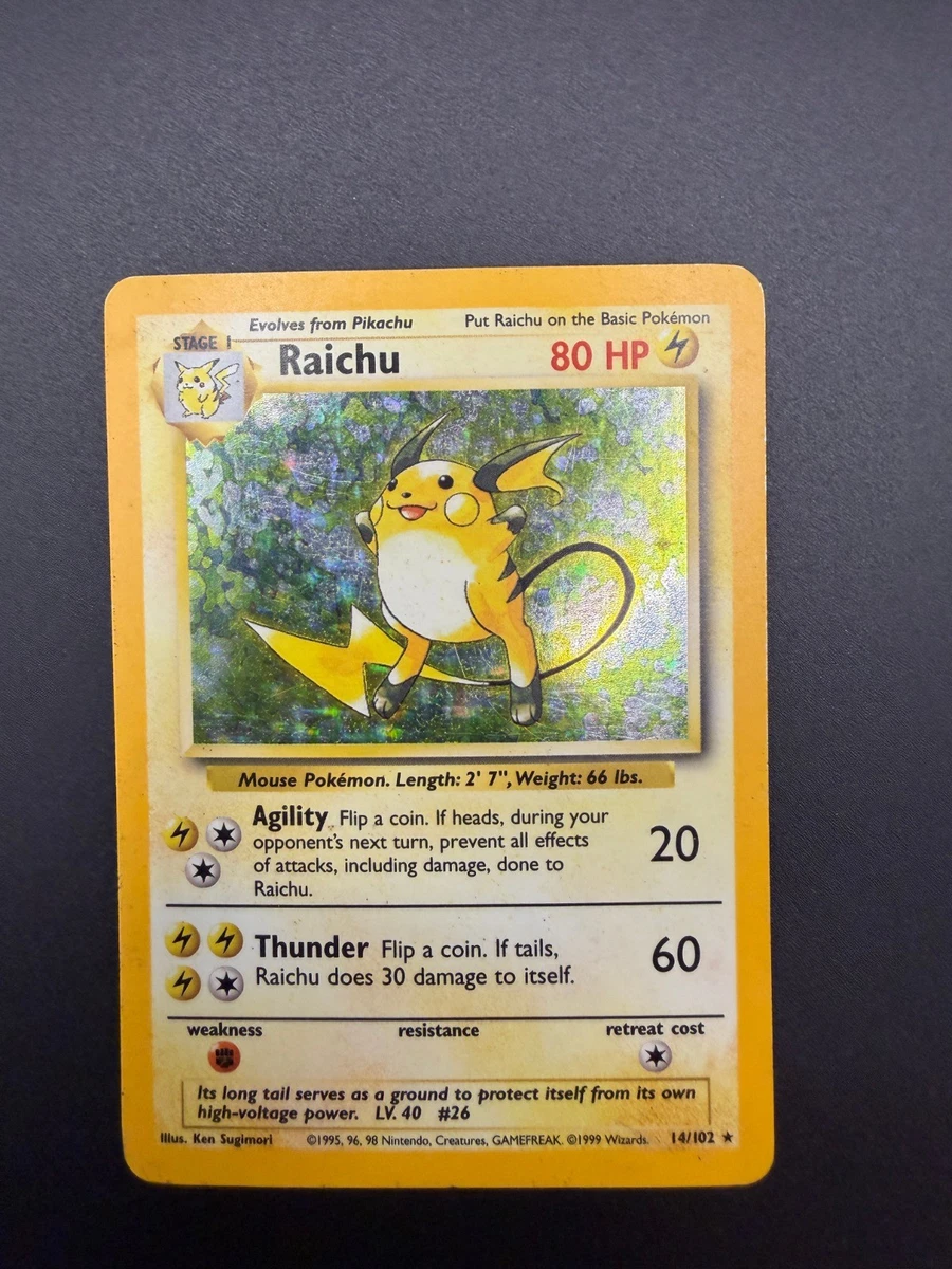 Raichu Pokémon TCG Base Set Individual Collectible Card Game Cards