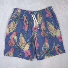 Chubbies Swim Trunks Men's Medium 7 Inseam Palm Tree Bird Tropical Lined Preppy