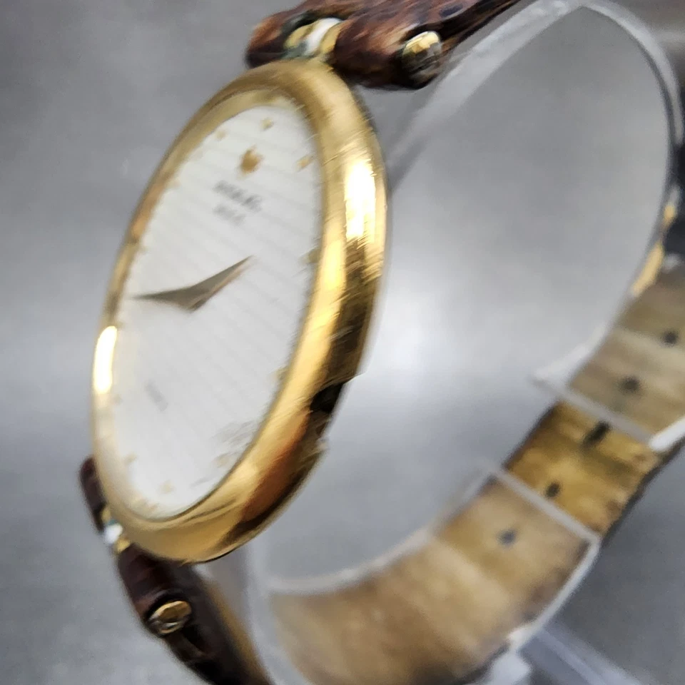 Raymond Weil Watch Men 30mm White Dial Gold Plated Round 3703 VTG PARTS - Image 4 of 4
