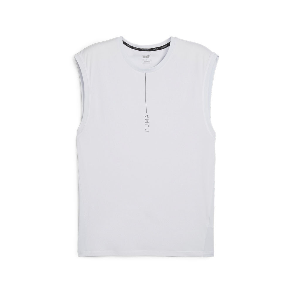 Спортивная майка Puma Yogini Lite из сетчатого материала с круглым вырезом горловины, мужская серая повседневная спортивная майка 524