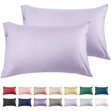 Cotton Pillow Cases Standard Size Set of 2, 600 Thread Count Pillowcases 20X26 I