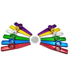 12 Pcs Metal Kazoos With 20Pcs Kazoo Flute Diaphragms,Good Gift for Kids,A