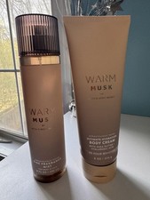 Bath  Body Works Warm Musk Body Mist and Body Cream Set of 2 Brand New