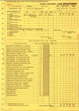 New Haven Railroad Payroll Card 1961 Maybrook Car Employee Time Report
