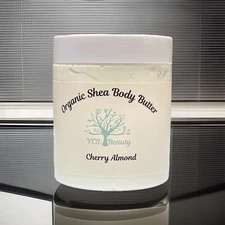 Body Butter Rich & Creamy Handmade Organic Shea - Cherry Almond - 10 oz