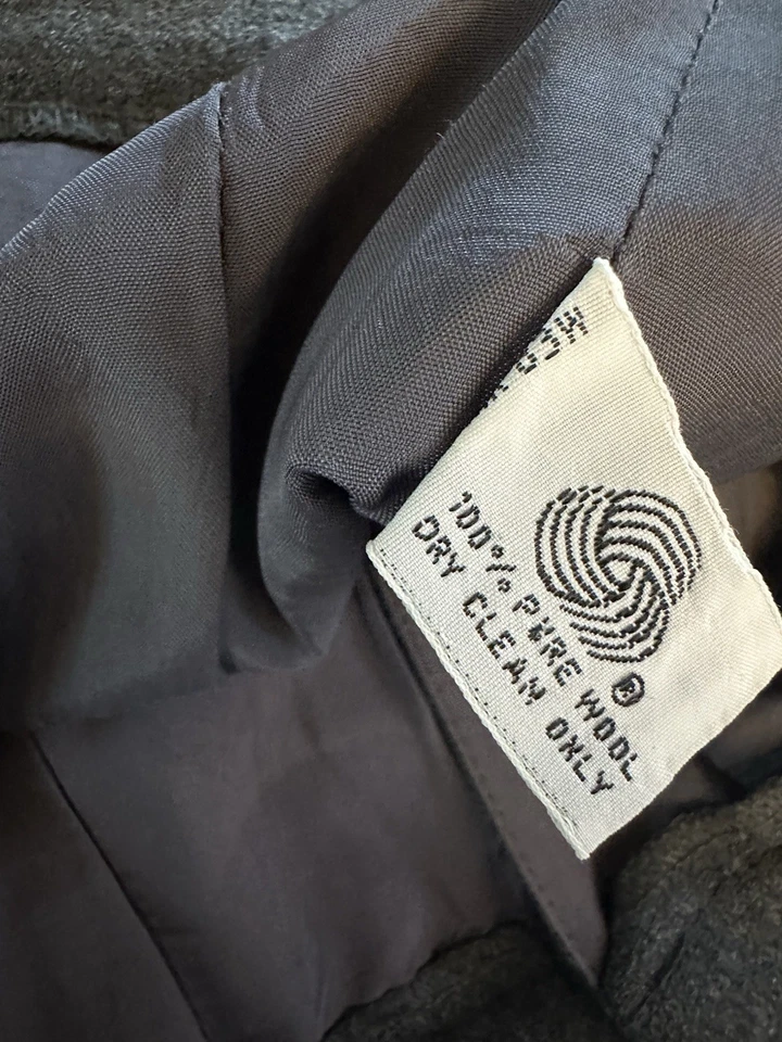 Pantalones plisados de lana Anne Klein años 90 de colección para mujer 12 pantalones de vestir pantalones grises Foto 4 de 4