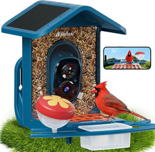 Smart Bird Feeder with Camera, AI Identify Birds, 2.4Ghz/5Ghz, Solar Powered, Sq