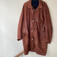 Nursey of Bungay Tan  Leather Duffle Coat ? Made in England ? Size 44" chest