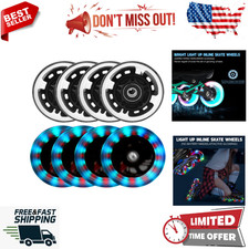 8 Pack Light Up Inline Skate Wheels - 76mm Inline Wheels with ABEC-9 Bearing
