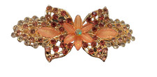 Woman metal Barrette floral rhinestones crystal hair clip bridal barrette 4"
